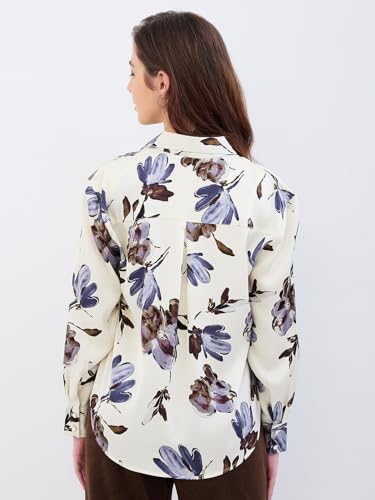 Spykar Off White Regular Fit Casual Shirts for Women