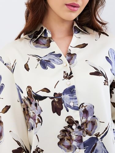 Spykar Off White Regular Fit Casual Shirts for Women