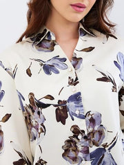 Spykar Off White Regular Fit Casual Shirts for Women