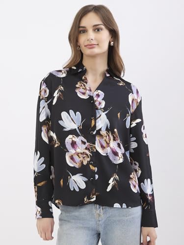 Spykar Black Regular Fit Casual Shirts for Women