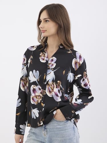 Spykar Black Regular Fit Casual Shirts for Women