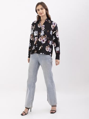 Spykar Black Regular Fit Casual Shirts for Women