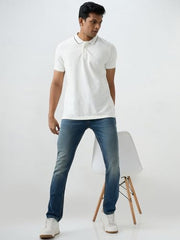 Spykar Vintage Blue Regular Fit Mid Rise Jeans for Men