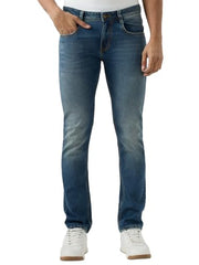 Spykar Vintage Blue Regular Fit Mid Rise Jeans for Men