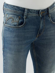 Spykar Vintage Blue Regular Fit Mid Rise Jeans for Men