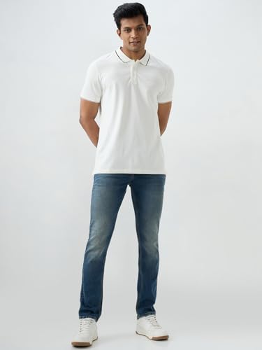 Spykar Vintage Blue Regular Fit Mid Rise Jeans for Men
