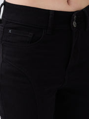 Black Spykar ladies Western jeans with classic fit and stylish design, shown on a model.