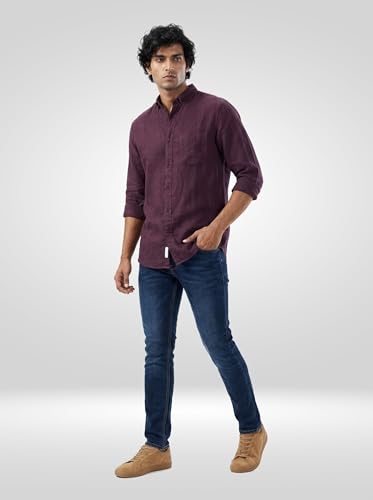Spykar Men Red Solid Regular Fit Shirt