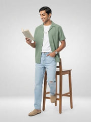 Spykar Men Blue Solid Loose Fit Mid Rise Jeans