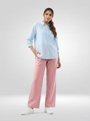 Women Spykar Blue Solid Regular Fit Shirt