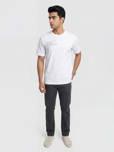 Spykar Men Grey Graphic Relaxed Fit T-Shirt
