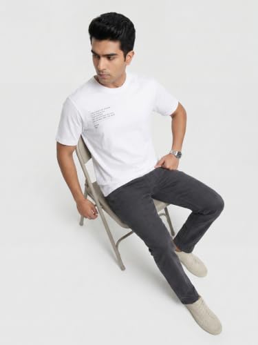 Spykar Men Grey Graphic Relaxed Fit T-Shirt