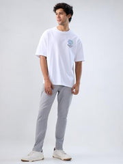 Spykar Men White Graphic Relaxed Fit T-Shirt
