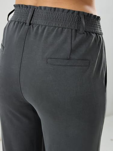 Spykar Grey Solid Straight Fit Mid Rise Trackpants for Women