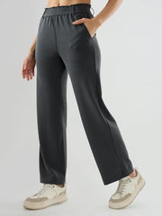 Spykar Grey Solid Straight Fit Mid Rise Trackpants for Women