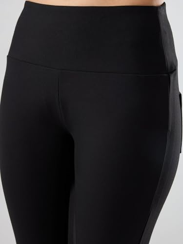 Spykar Black Solid Boot Cut Fit High Rise Trackpants for Women