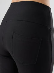 Spykar Black Solid Boot Cut Fit High Rise Trackpants for Women