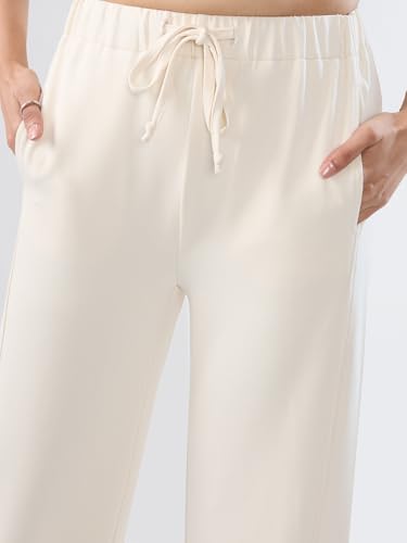 Women Spykar White Solid Wide Leg Mid Rise Knit Track Pant