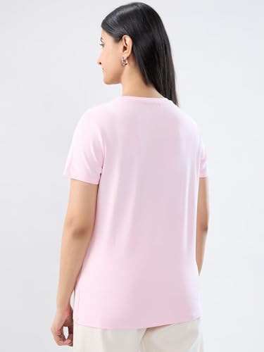 Women Spykar Pink Graphic Regular Fit T-Shirt