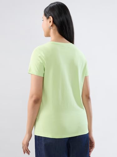 Women Spykar Green Graphic Regular Fit T-Shirt