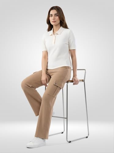 Women Spykar White Solid Regular Fit T-Shirt