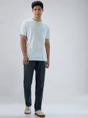 Men Spykar Blue Graphic Regular Fit T-Shirt