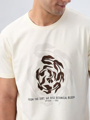 Men Spykar White Graphic Regular Fit T-Shirt