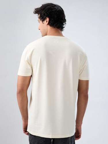 Men Spykar White Graphic Regular Fit T-Shirt