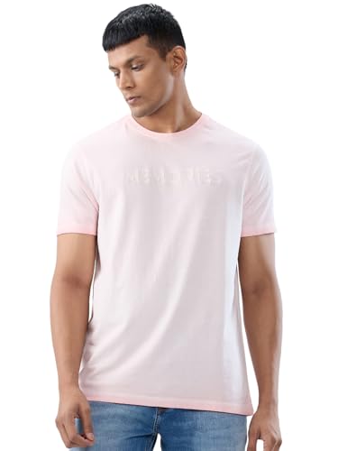 Men Spykar Pink Graphic Regular Fit T-Shirt
