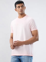 Men Spykar Pink Graphic Regular Fit T-Shirt