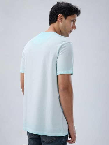 Men Spykar Blue Graphic Regular Fit T-Shirt
