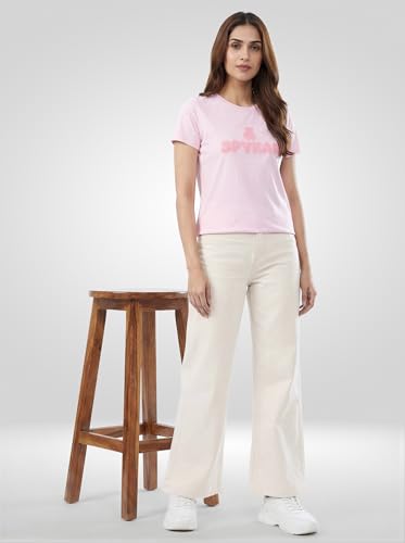Women Spykar White Solid Wide Leg High Rise Jeans
