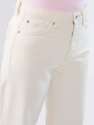 Women Spykar White Solid Wide Leg High Rise Jeans