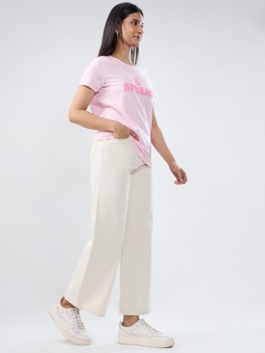 Women Spykar White Solid Wide Leg High Rise Jeans