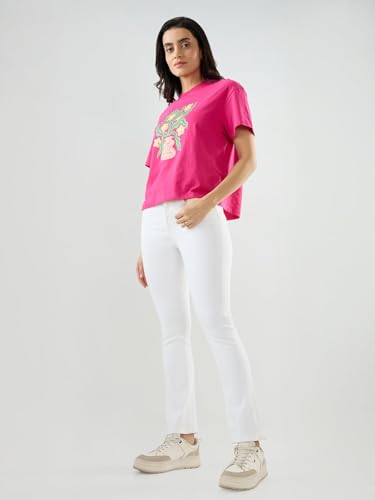 Spykar Women White Solid Boot Cut Fit High Rise Jeans