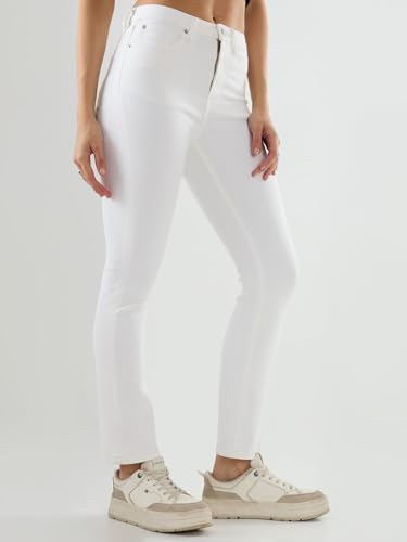 Spykar Women White Solid Boot Cut Fit High Rise Jeans