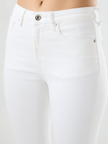 Spykar Women White Solid Boot Cut Fit High Rise Jeans