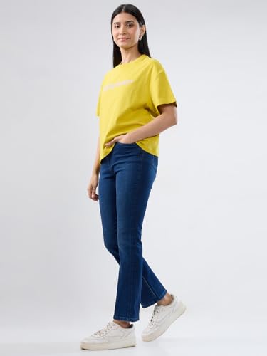 Women Spykar Blue Solid Boot Cut Fit High Rise Jeans