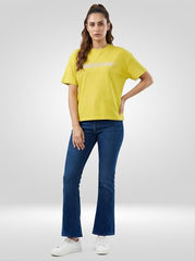 Women Spykar Blue Solid Boot Cut Fit High Rise Jeans
