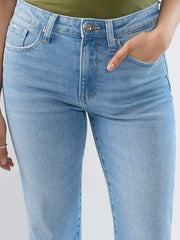 Women Spykar Blue Solid Slim Fit Mid Rise Jeans