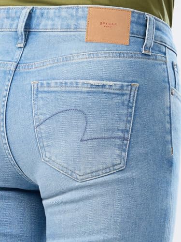 Women Spykar Blue Solid Slim Fit Mid Rise Jeans