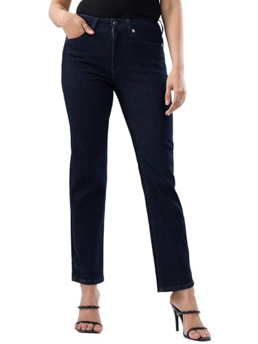 Women Spykar Blue Solid Slim Fit Mid Rise Jeans