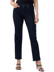 Women Spykar Blue Solid Slim Fit Mid Rise Jeans