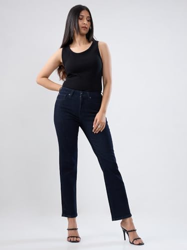 Women Spykar Blue Solid Slim Fit Mid Rise Jeans