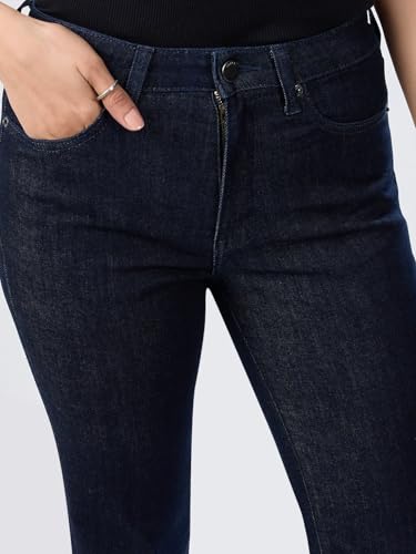 Women Spykar Blue Solid Slim Fit Mid Rise Jeans