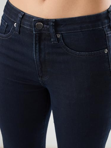 Spykar Women Blue Solid Slim Fit Mid Rise Jeans