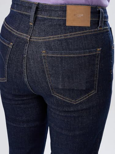Women Spykar Blue Solid Flare Leg Mid Rise Jeans