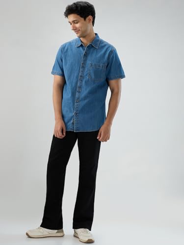 Men Spykar Black Solid Regular Fit Mid Rise Jeans