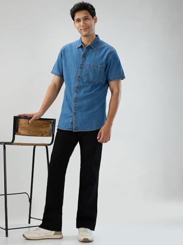 Men Spykar Black Solid Regular Fit Mid Rise Jeans