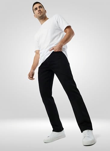 Men Spykar Black Solid Regular Fit Mid Rise Jeans